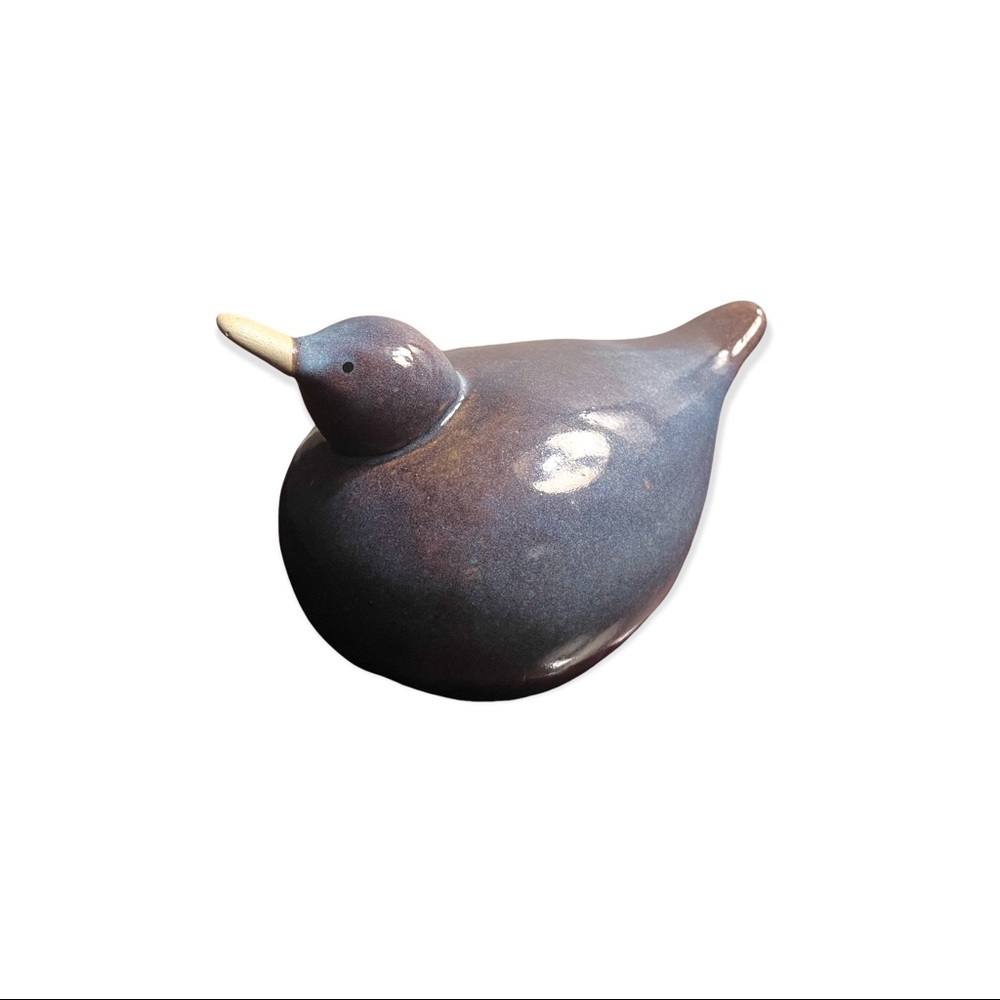 Large Ceramic Bird  Multicolored Blue Glazed Bird Figurine -- Host Pick! - Picture 4 of 8